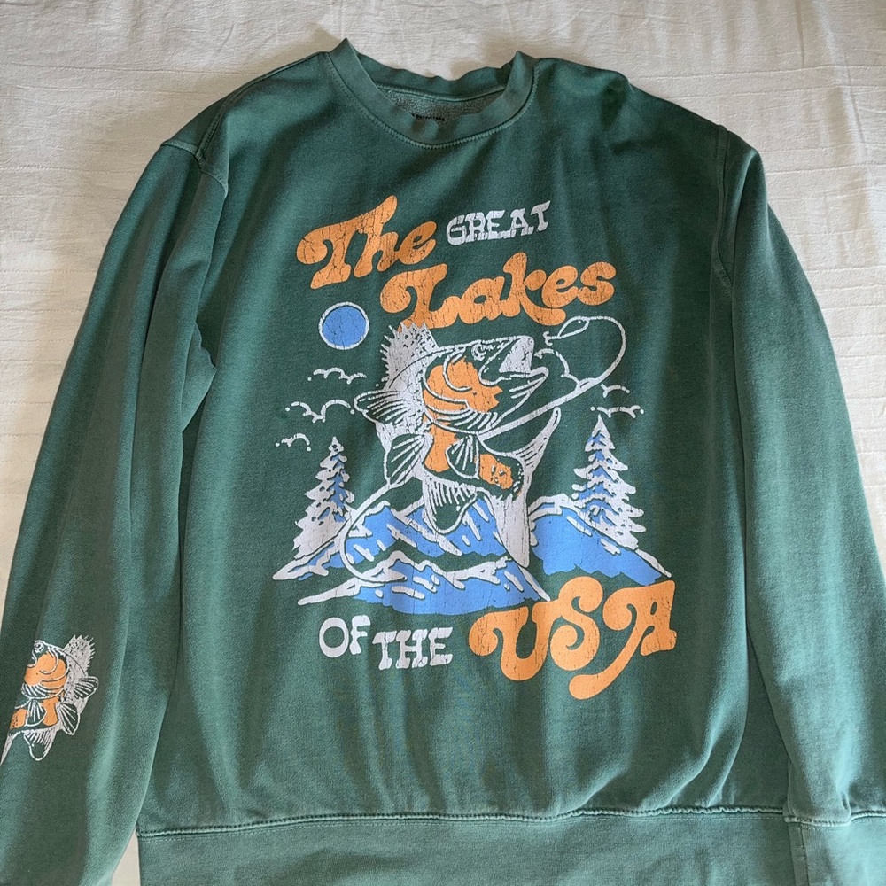 Urban Outfitters Green Graphic Sweater